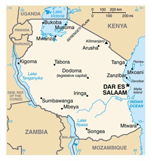 Map of Tanzania