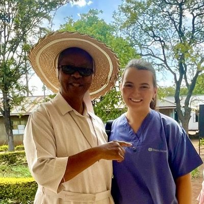 Helen on placement at the hospital